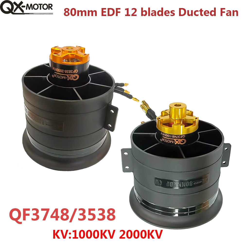 QX-Motor 80mm EDF 12 blades Ducted Fan CW CCW QF3748 / 3538 Brushless