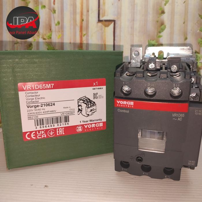 KONTAKTOR CONTACTOR VORGE VR1D65 M7 VR1D65M7 SETARA LC1D65 LC1D65M7 GARANSI 1 TAHUN