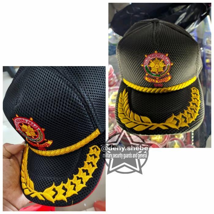 Topi pol pp hitam padi kapas