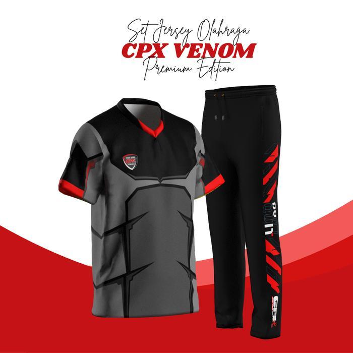 Baju Kaos Jersey Sport Setelan Celana Olahraga Running Pria Training Trackpant Set Full Printing