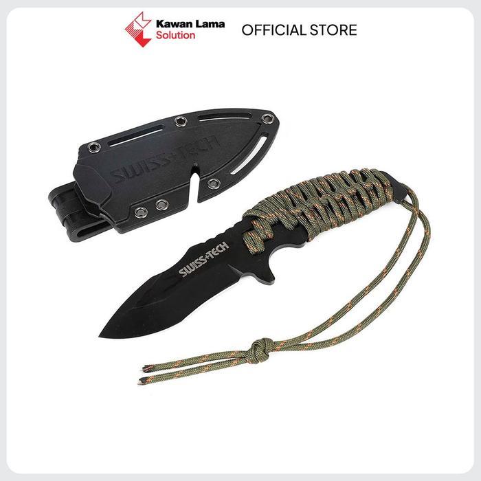 KLS SWISS TECH 3.25 INCI PISAU FIXED BLADE - HITAM FIXED BLADE
