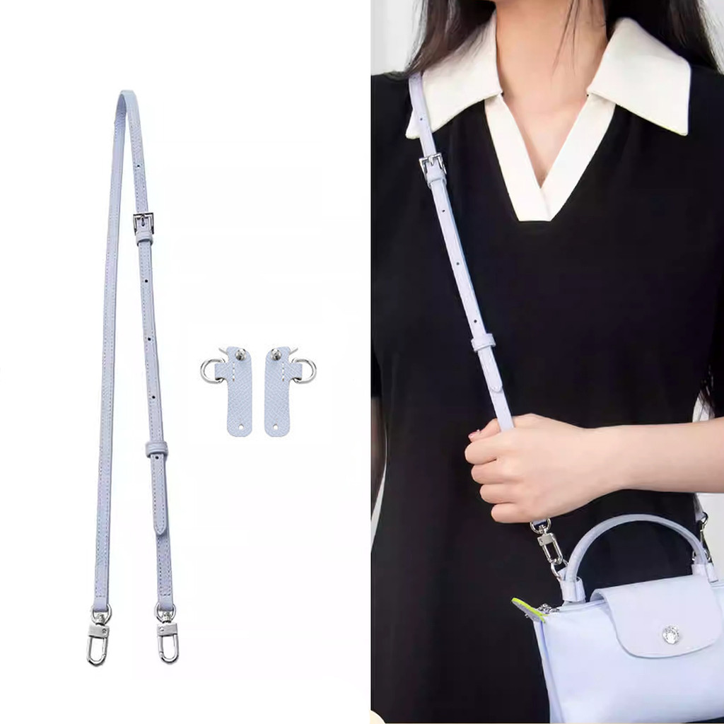 Tali Bahu untuk Tas Mini Longchamp, Aksesori Transformasi Tas Crossbody dengan Warna Ungu Taro yang 