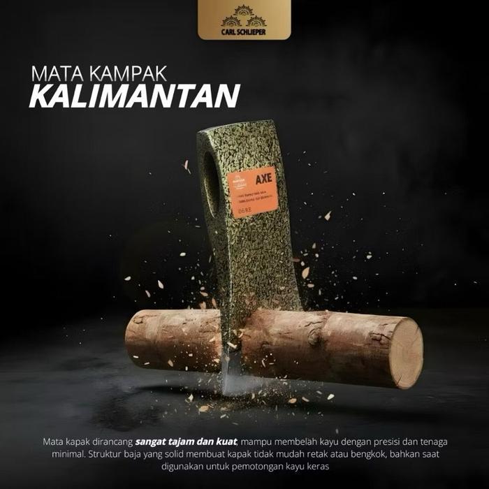 terbaru CARL SCHLIEPER Mata Kampak/Kepala Kapak Kalimantan
