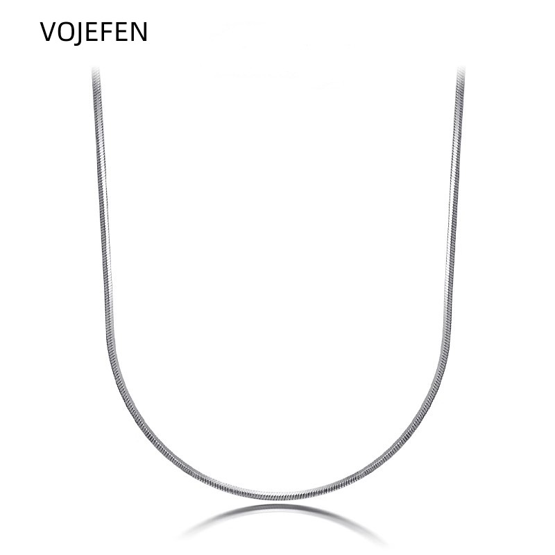 VOJEFEN Pt950 Snake Necklace Jewelry Platinum Necklace Real PT950 Chain Women Neck Chains Luxury