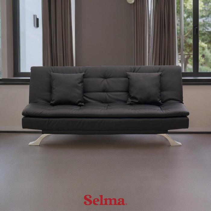 Selma Greesa Sofa Bed Kulit - Hitam Sofa Lipat Tempat Tidur Lipat Sofa Minimalis Sofa Santai