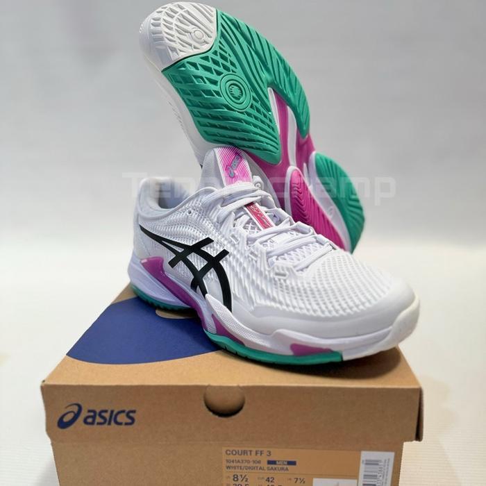 Sepatu Tenis Asics Court FF 3 Men White Digital Sakura/Tennis Shoe Asics Court FF 3 Original