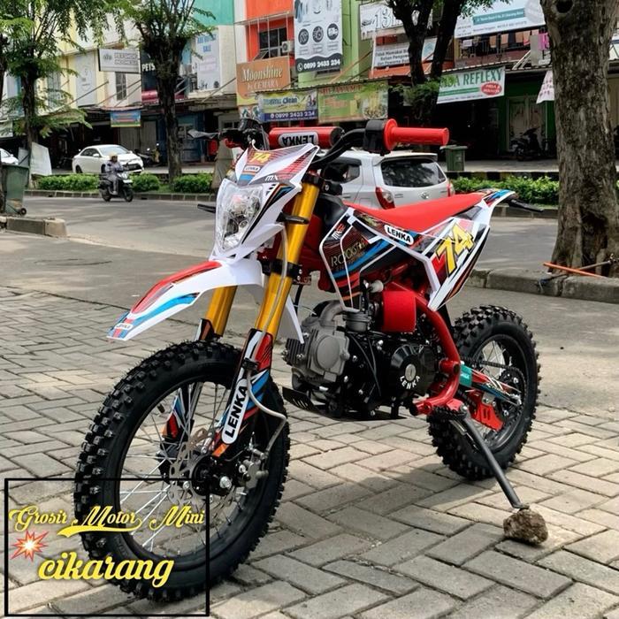 MOTOR MINI TRAIL 110CC MATIC LENKA MXGP-74 RING 14/12 MESIN 4TAK - Merah