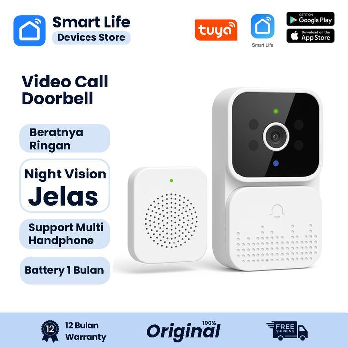 Bel Rumah Wireless Tuya DoorBell Kontrol Ponsel Bel pintu visual WIFI TUYA Smart Doorbell Camera