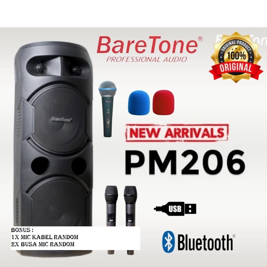 Speaker portabel wireless  Baretone pm206 / pm 206