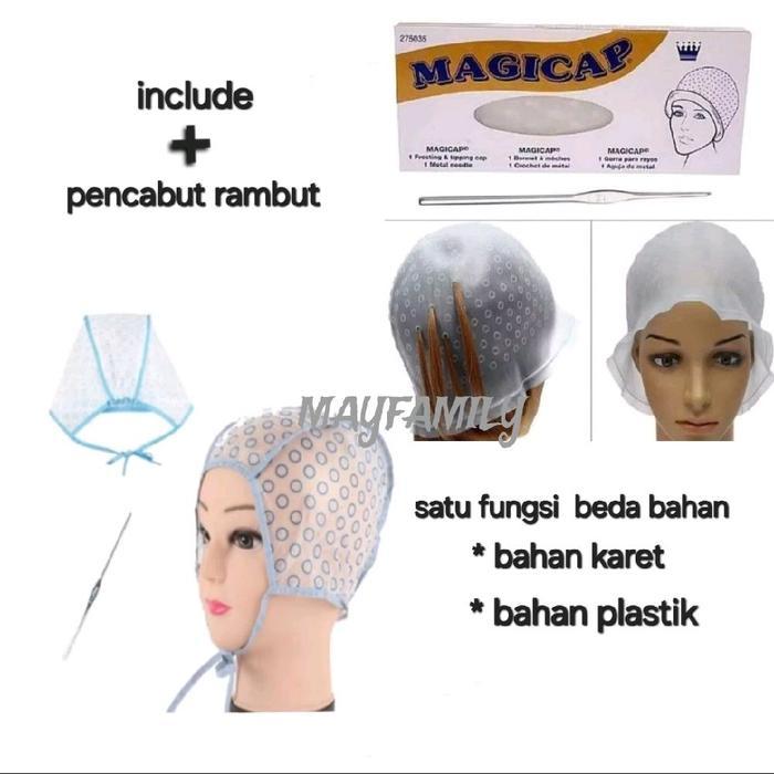 Magicap topi highlight rambut / magi cap topi semir rambut / cat rambut
