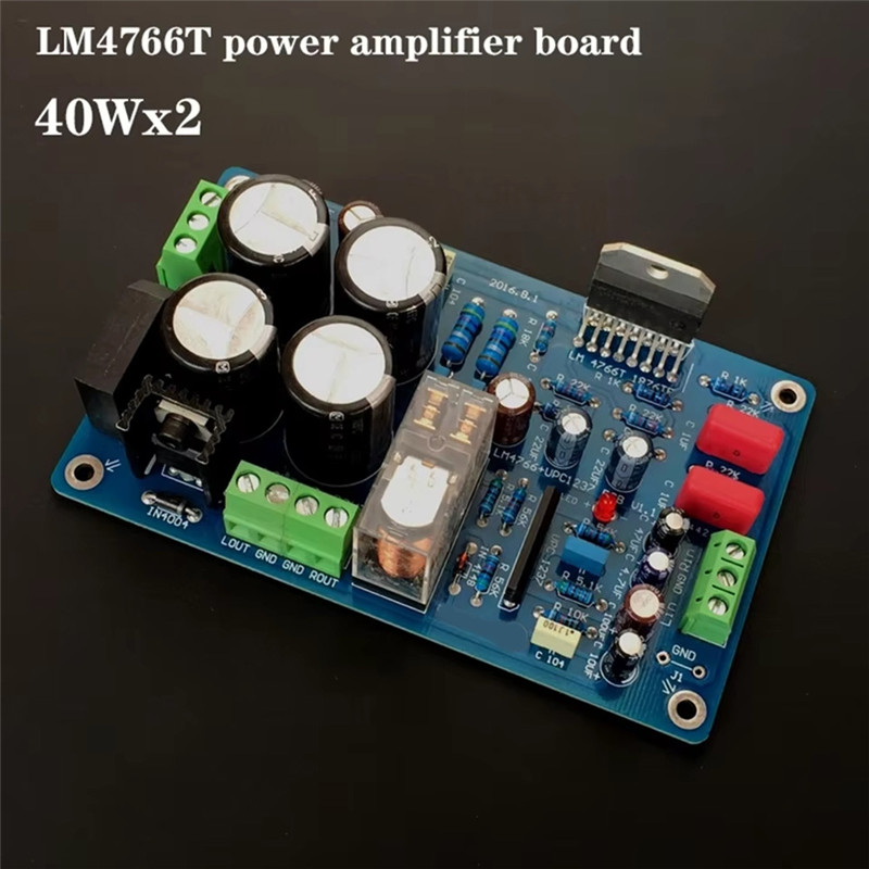 Y43A-LM4766 Stereo Power Amplifier Board 40W+40W Dual 12V-24V 8 Ohms 2.0 Channel With Advanced