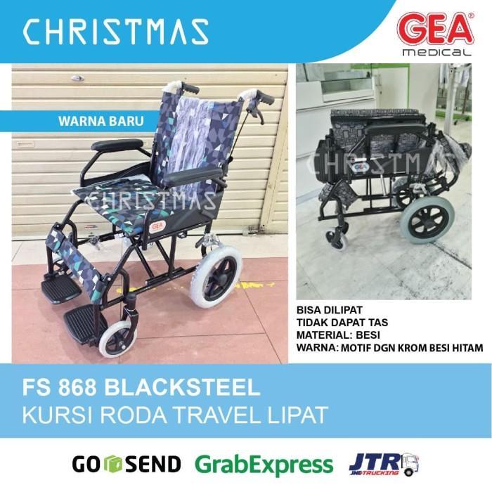 Ready Kursi Roda Travel GEA FS 868 Black Steel / Kursi Roda GEA FS868