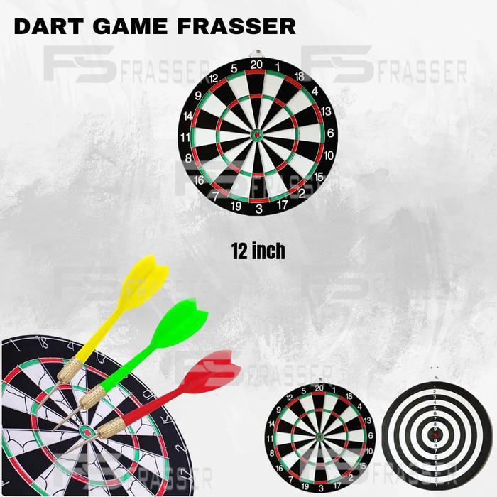 OBRAL Frasser Dart Game 17 inch Papan Dart Panahan Dinding Board