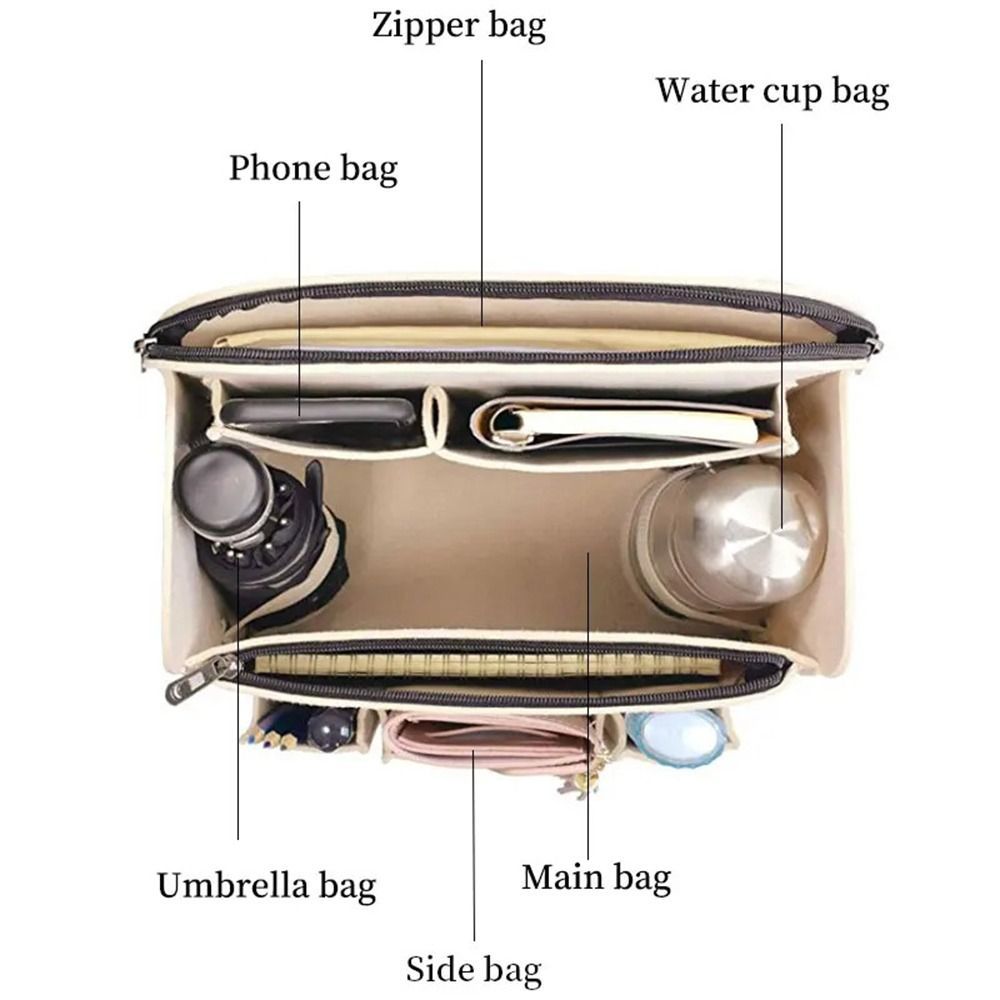 Multi-Pocket Insert Bag Organizer for Longchamp Backpack Storage Bag Felt Backpack Inner Bag Liner