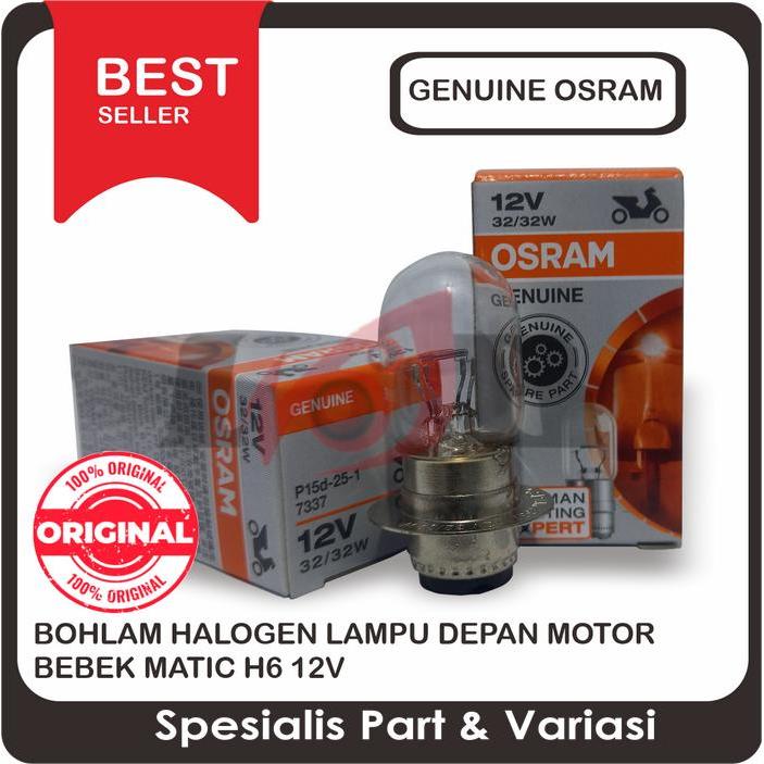"New" Genuine Osram Bohlam Pijar Lampu Depan Motor Bebek Matic H6 12v