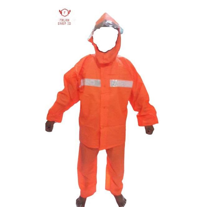 TERLARIS Jas Hujan Jaket Celana Axio Karet AX-661 AX661 Orange Stabilo ORIGINAL BISA GRAB