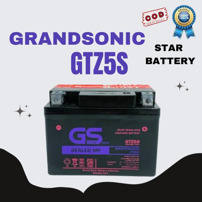 Aki Motor Honda Cs1 125 Gs Gtz5S Accu Kering Mf