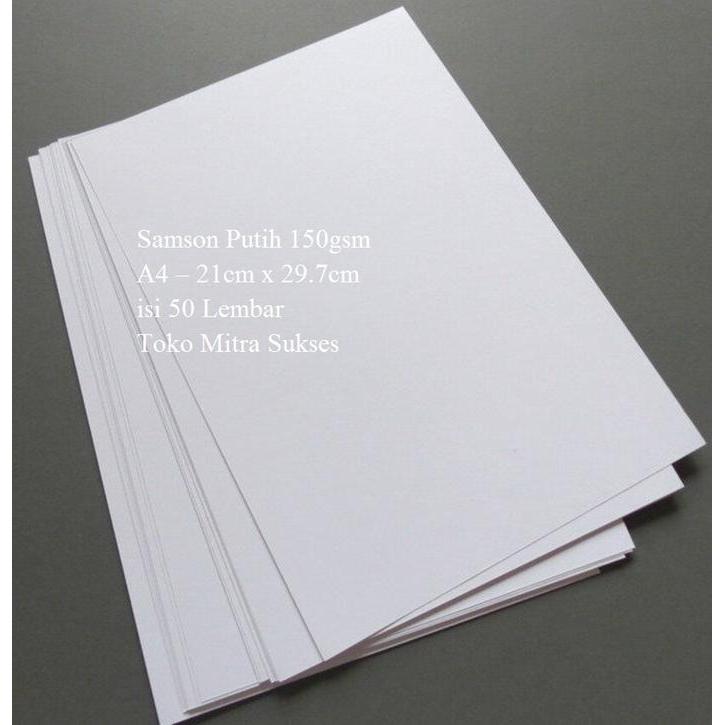 A4 Samson Putih Bleached Sack Kraft 80gsm 100gsm 120gsm 150gsm isi 50 Lembar