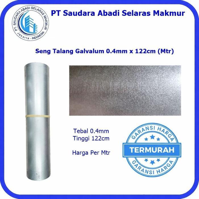 Seng Talang Galvalum 0.4mm x 122cm (Mtr)