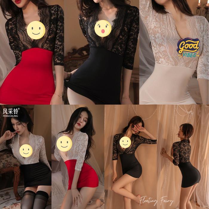 Diskon LINGERIE SEKSI HOT SEXY SUSPENDER LINGERES DRESS BAJU MALAM SEKSI New