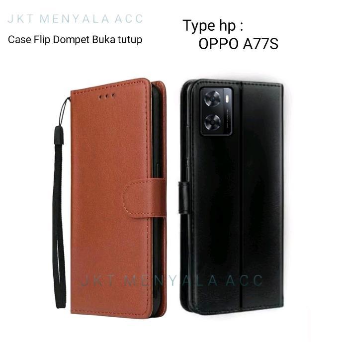 Case Untuk Oppo A77s Flip Cover Wallet Leather Casing Dompet Kulit ( Case Untuk Oppo A77s ) Slot
