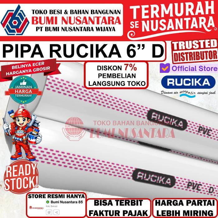 Pipa Rucika 6 Inch D Putih 4 Meter Garis Merah Wavin Pralon Air 6" Terbaru 