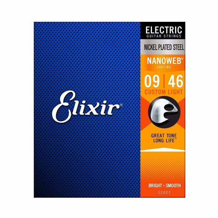 Ready Senar Gitar Elektrik Elixir 12027 Nanoweb Senar Gitar Listrik Custom Light 09-46 Original By