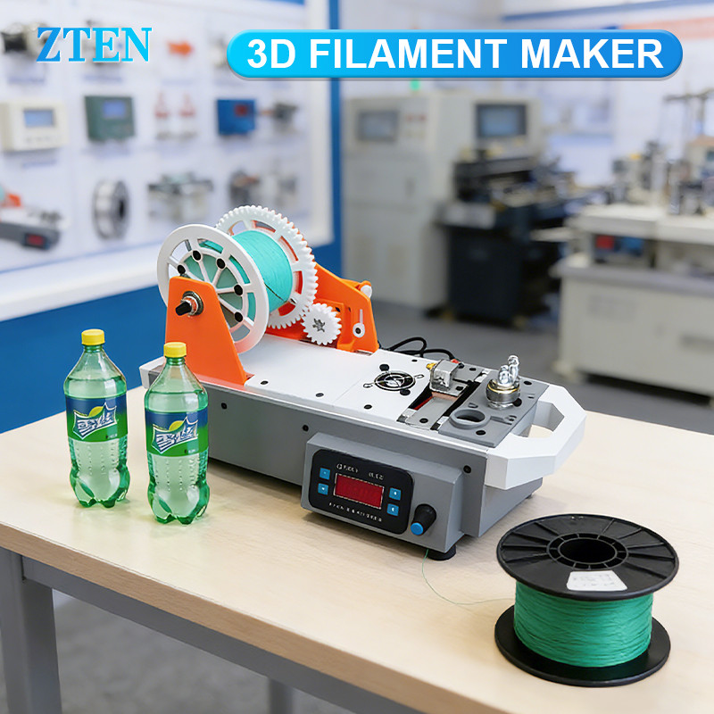 Mesin Pembuat Filamen 3D Printing Ekstruder Plastik untuk Membuat Benang PET dari Botol Bekas