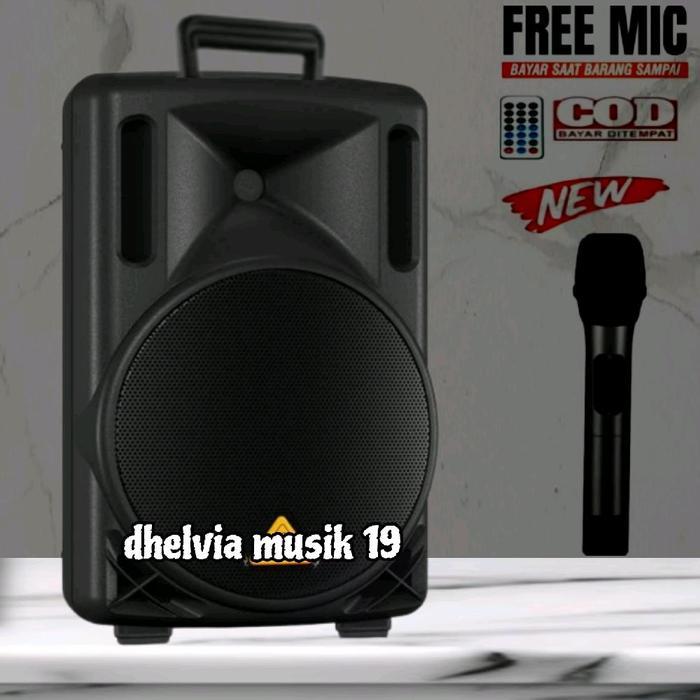 speaker bluetooth karaoke ukuran jumbo bonus mic super extra bas / salon spiker aktif subwoofers