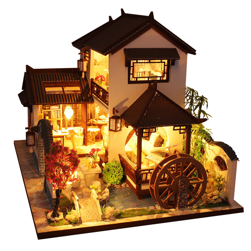 Furniture Diy House Chinese Style Wooden Miniature Doll House