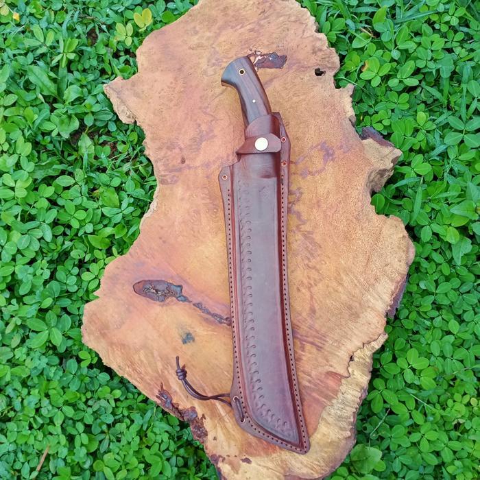 Golok Kopak Rawing Keren Baja Per Sarung Kulit Asli Tbk