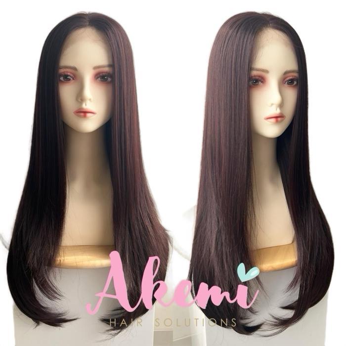 [AKEMI HAIR] - HALF LACE WIG AKEMI LURUS 60cm Rambut Palsu Wanita Dewasa Panjang Natural Premium Wig