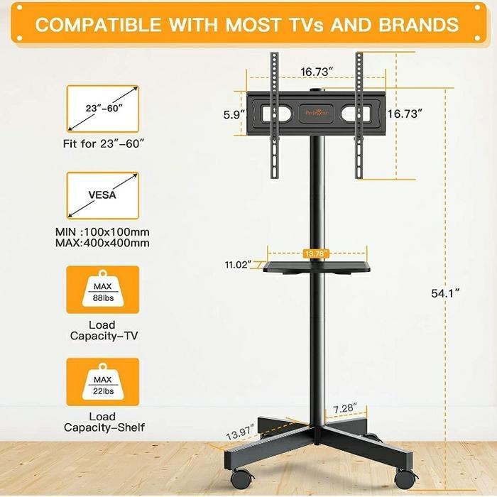 Bracket Stand Tv Led Standing Braket 32_ 65 Inch Stand Roda - Ftid