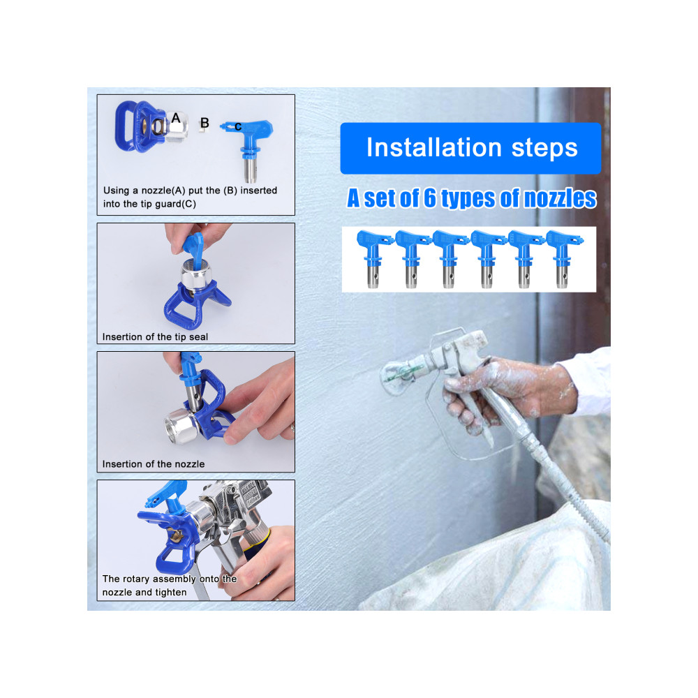 Airless Paint Nozzles Set Reversible Spraying Machine Tips Airless Paint Sprayer Nozzle Airless Spra