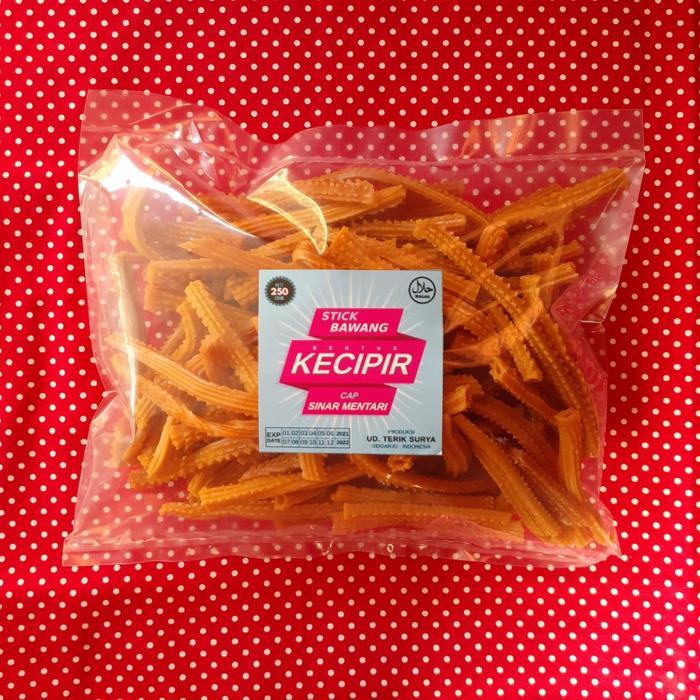 "New" Stik KERUPUK LOTUS BAWANG Bentuk KECIPIR Stick Krupuk PENTIL Mentah Renyah Rasa Bawang Asin