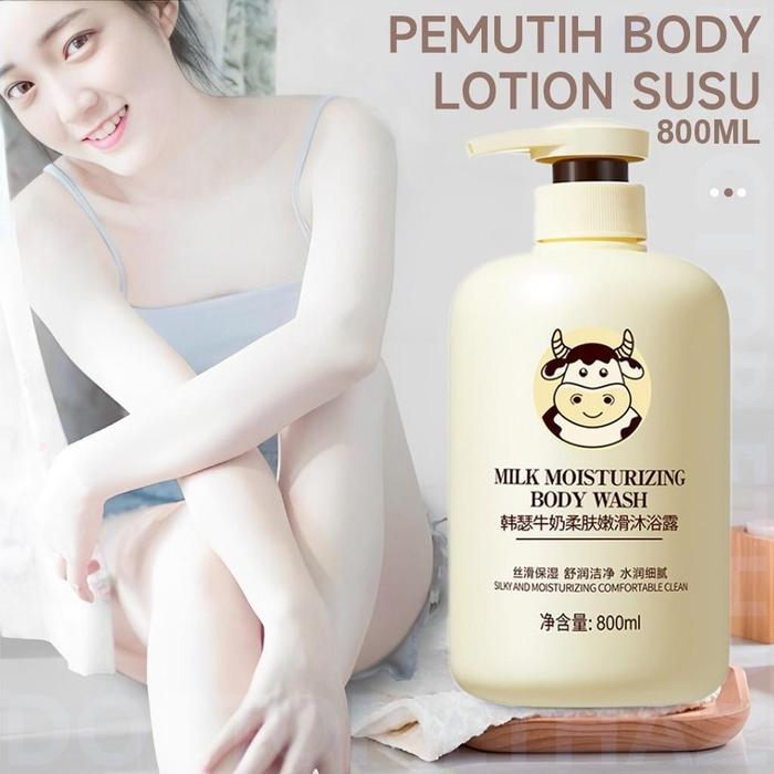 800Ml Goat Milk Sabun Pemutih Badan Shower Gel Susu Sabun Mandi Cair Body Wash Susu Kambing Pemutih