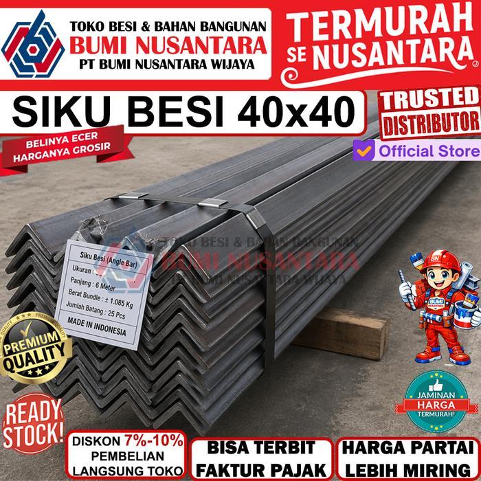 Siku Besi 40X40 Panjang 6 Meter Sni Steel Angle 4Cm Carbon Steel Tbk