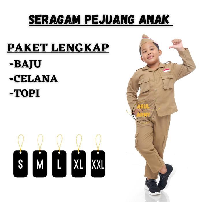 SERAGAM PEJUANG VETERAN ANAK BAJU PEJUANG VETERAN ANAK KOSTUM TNI AD