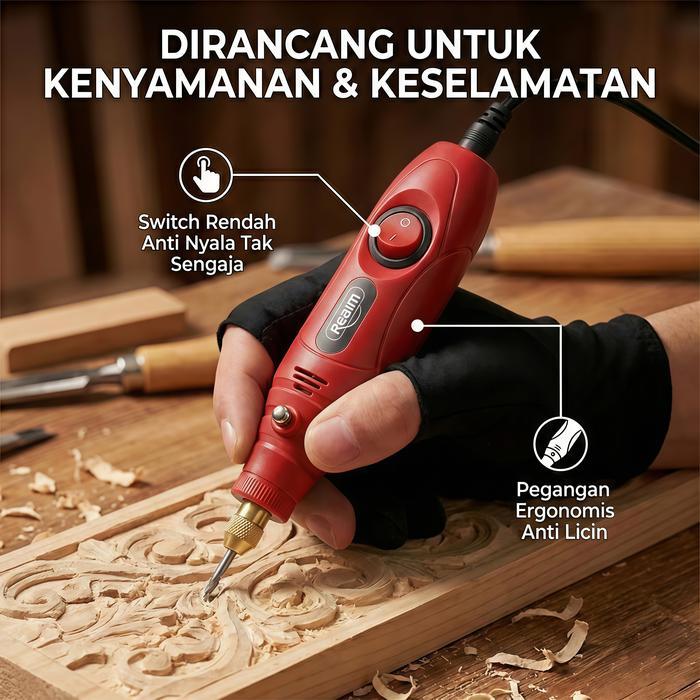 Reaim Bor Mini Gerinda Mini Bor Mini Listrik Set Lengkap Mini Grinder Bor Mini Listrik Gerinda Mini