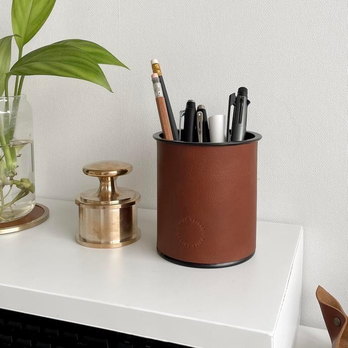 Pen Holder / Wadah Pulpen / Pen Holder Organizer / Leather Pen Holder / LEATHER PEN CONTAINER
