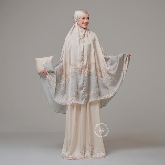 Mukena Travel Printing Miraya Wisteria Vanilla