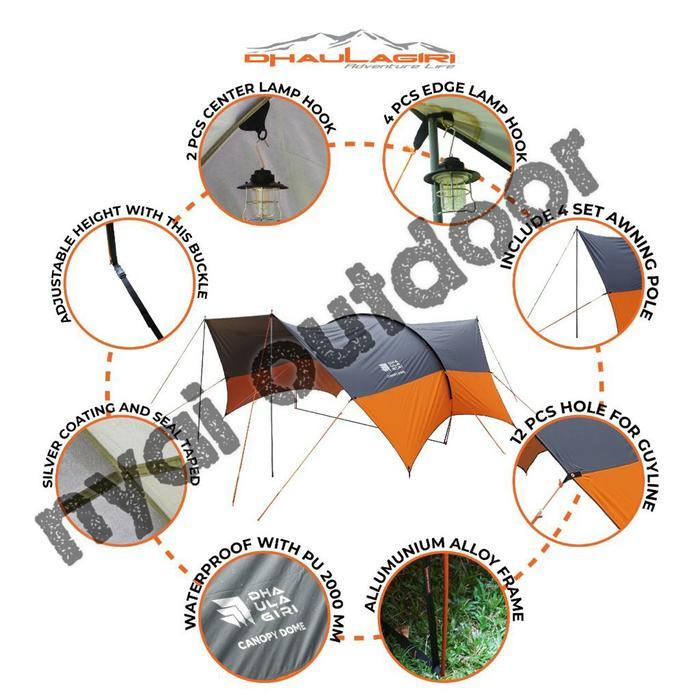 awning tiang flysheet set canopy dome tenda dhaulagiri camping