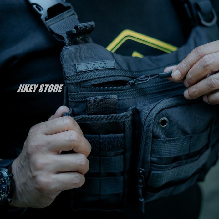 Tas Sepeda Dan Motor Chest Bag Tactical Rig Bag Tas Dada Addict Premium Pria Motorcycle