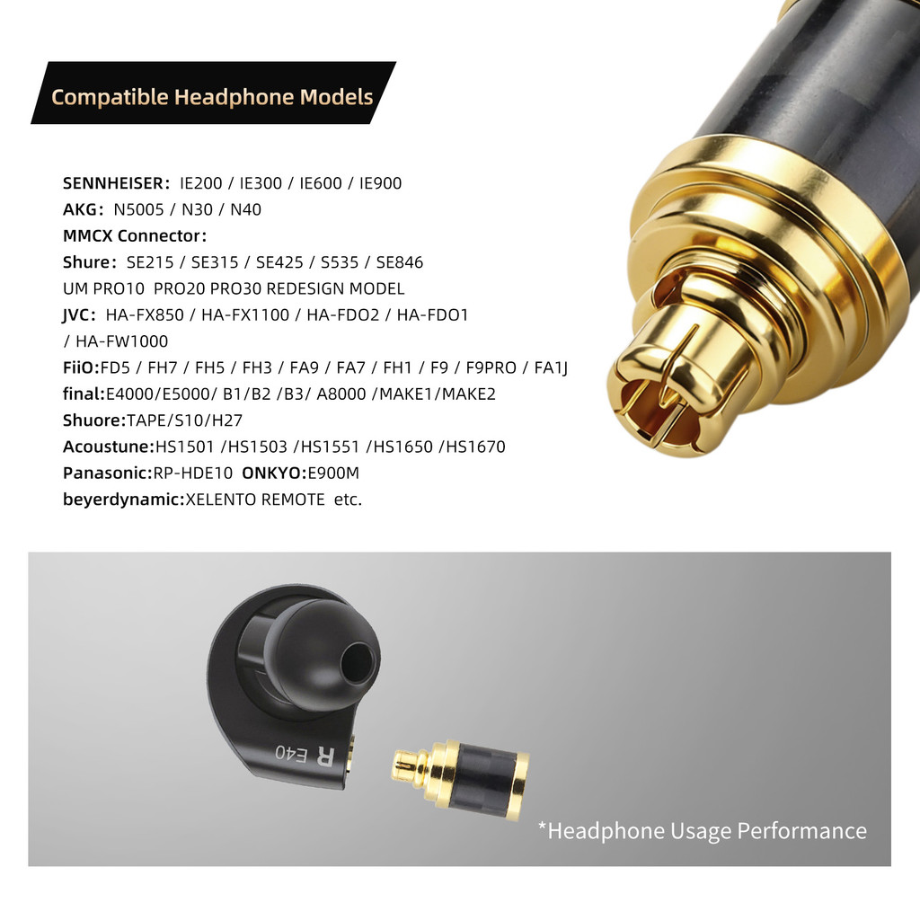 OKCSC IE200 IE300 IE600 IE900 Male to MMCX Female Earphone Adapter Connector for AKG B5005 N30 N40