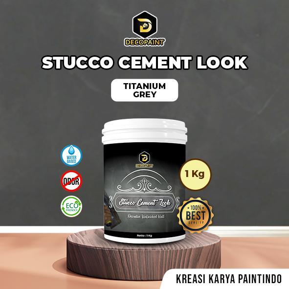 Cat Stucco Motif Warna Semen Gelap FS Titanium Grey