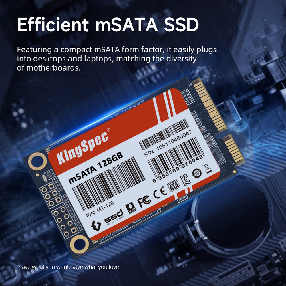 KingSpec mSATA SSD 128gb 256gb 512GB mSATA SSD 1TB 2TB HDD For Desktop 3x5cm Internal Solid State