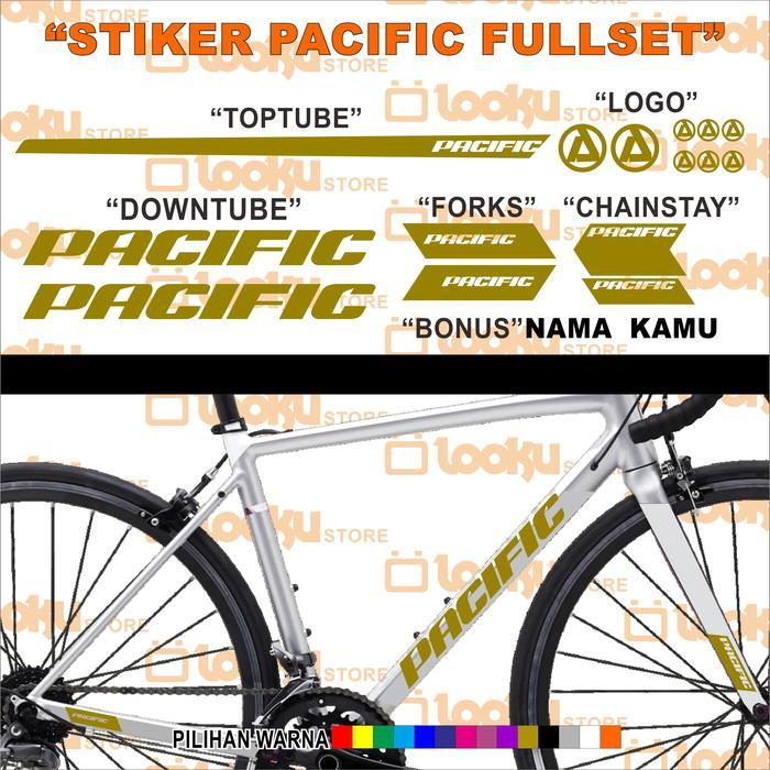 Stiker Pacific Sticker Sepeda Mtb Roadbike Frame #Gratisongkir