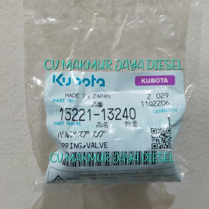 Spring Valve/Per Klep D1403 15221-13240 Kubota