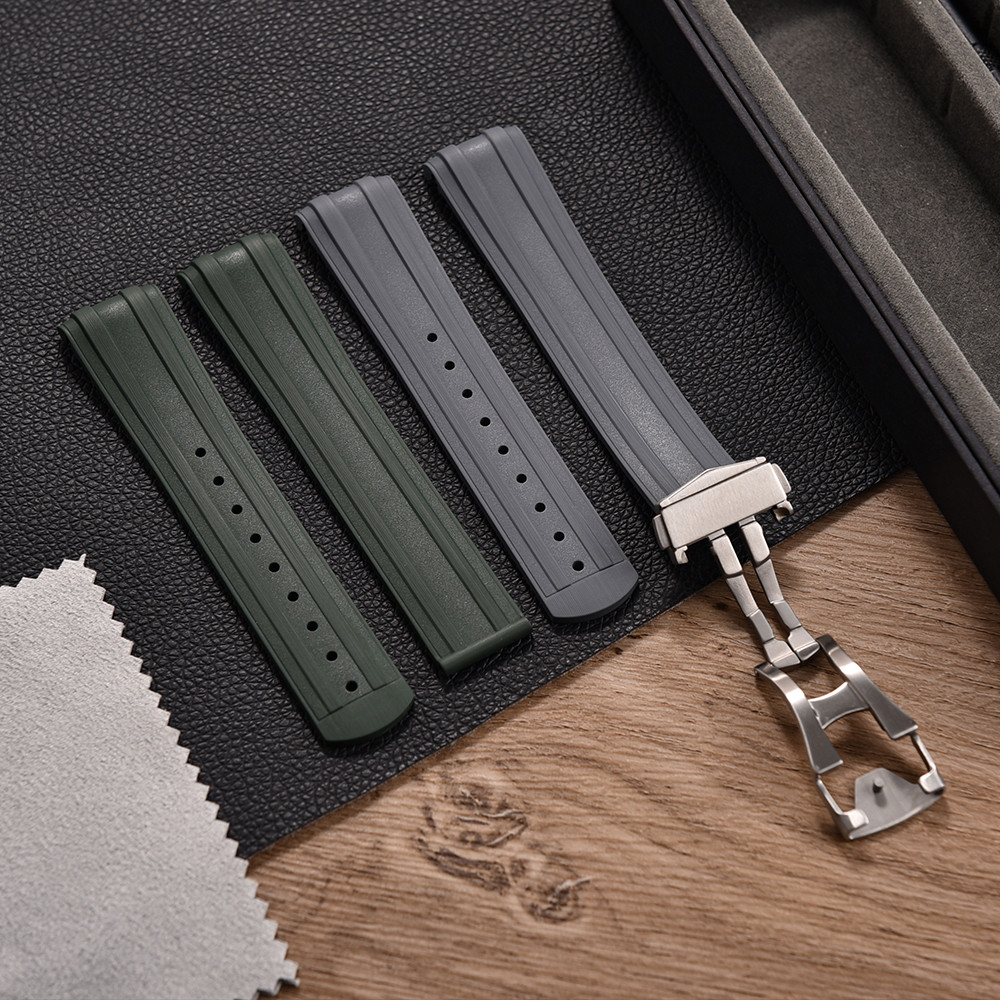 JWNSPA For Original Design 20mm Omega Seamaster 300 Rubber Strap FDA-Approved Fluoroelastomer