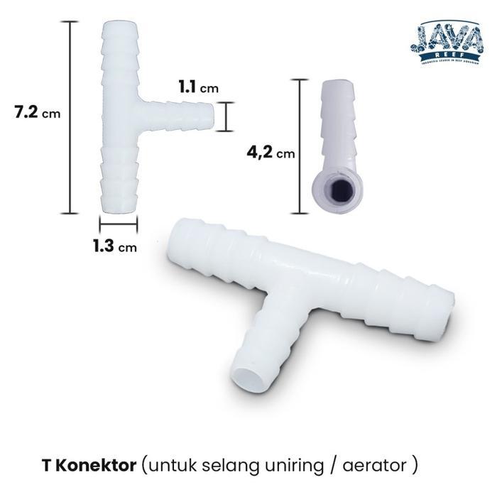 Konektor T 11 mm to 13 mm Sambungan aerator konektor selang uniring